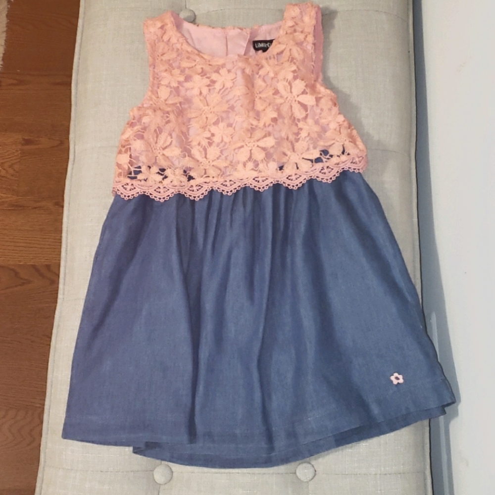 Pink and Blue Denim Dress- Size 4T